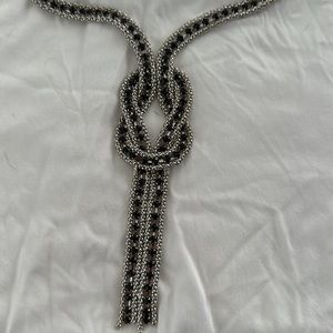 Silver and Black Statement Necklace